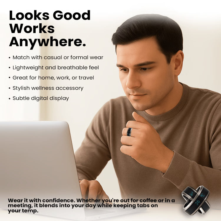 Smart Sensor Wearable Ring – Temperature Monitoring & Activity Tracking Accessory
