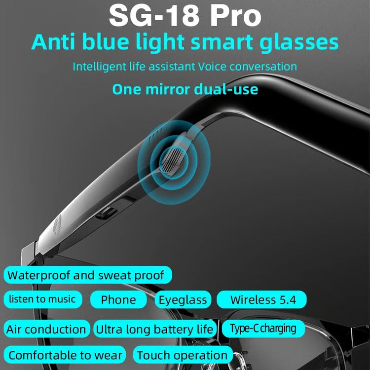 2-in-1 Smart Glasses with Bluetooth Audio & Magnetic Lenses