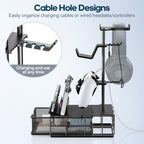 Gaming Headphone Stand with Drawer, Desk Organizer & Controller Holder